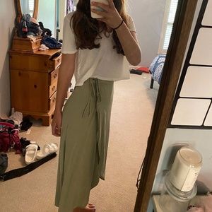 Sage Green Midi Wrap Skirt